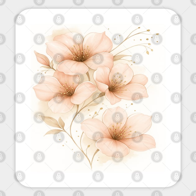 Dusty Rose Flowers - Soft Pink Floral Sticker by Sharafeldin  's Store